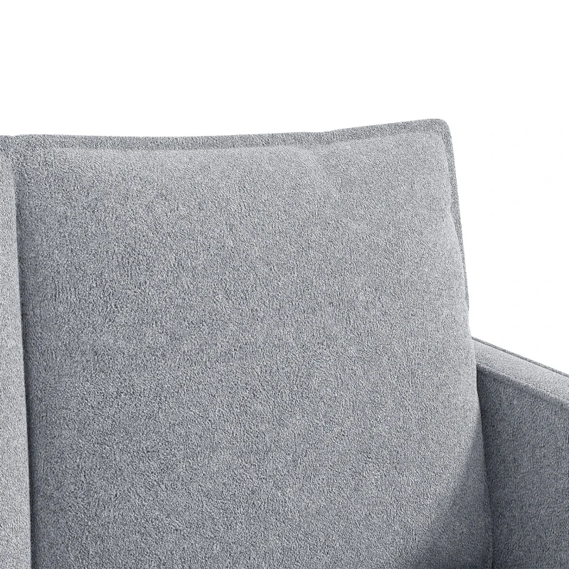 HOMCOM 51" Sofa Bed, Holland Velvet Loveseat Pull Out Sleeper Sofa with USB Ports, Adjustable Backrest, Side Pockets Grey