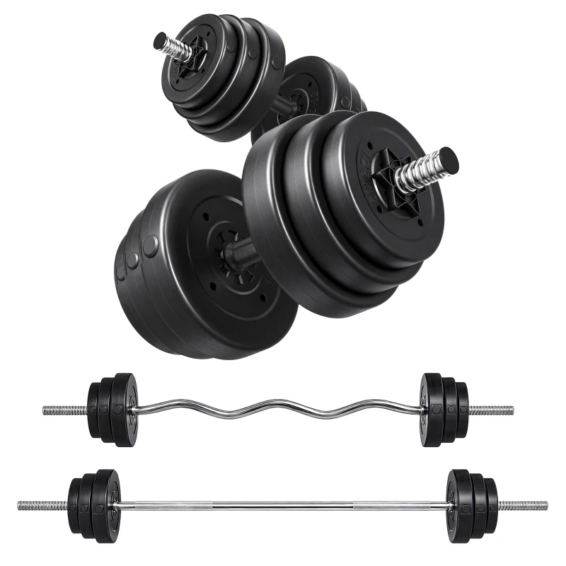 Soozier 3-in-1 Adjustable Dumbbell Set, 110 lb Weights Dumbbells Set for Home Gym with Non-Slip Grip