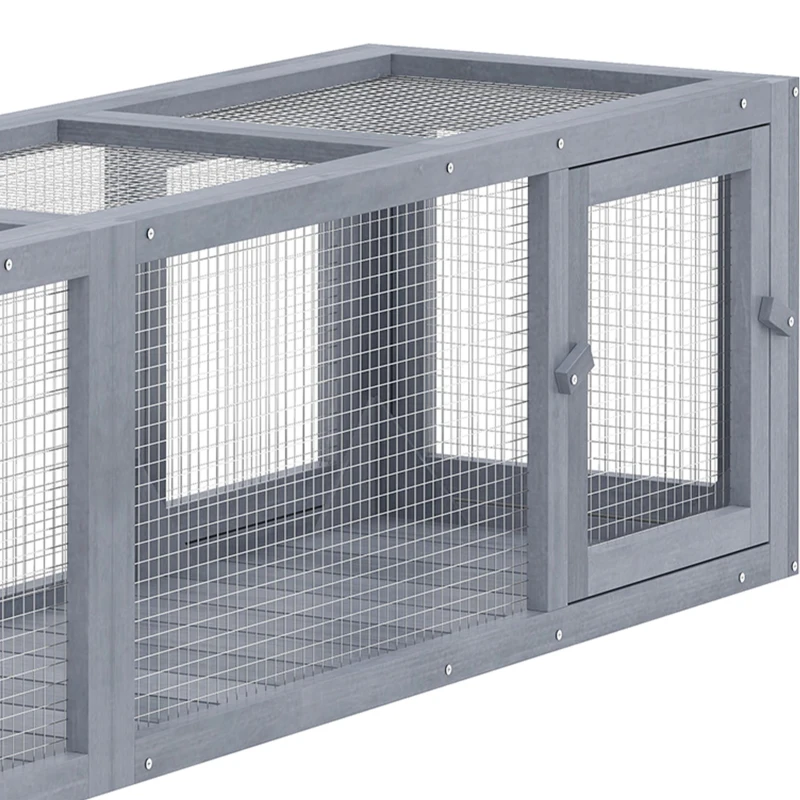 PawHut 79" Long Cat Tunnel, Cat shelter L- Shape with Extendable Design for Indoor/Outdoor Use with Removable Door, Light Grey