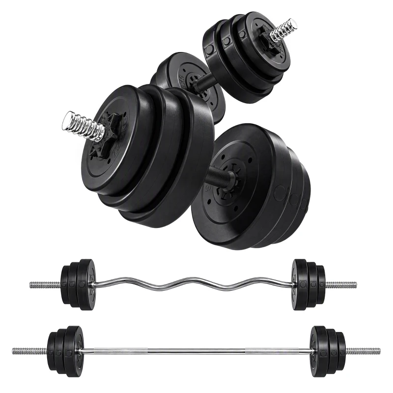 Soozier 3-in-1 Adjustable Dumbbell Set, 110 lb Weights Dumbbells Set for Home Gym with Non-Slip Grip