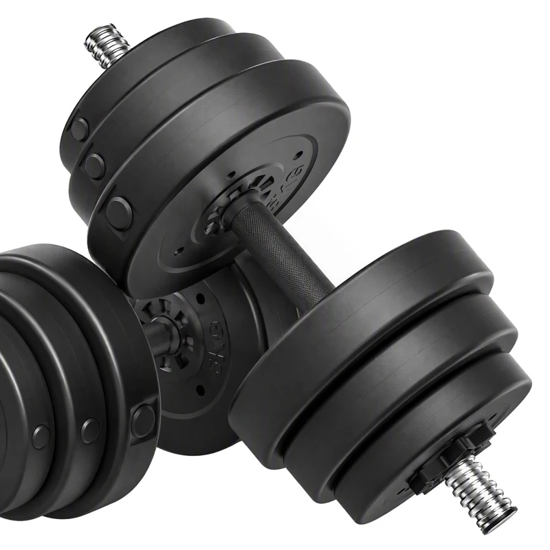 Soozier 3-in-1 Adjustable Dumbbell Set, 110 lb Weights Dumbbells Set for Home Gym with Non-Slip Grip