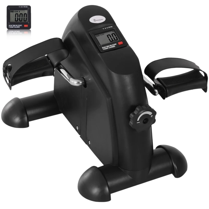 Soozier Portable Mini Pedal Exercise Bike Indoor Cycle Fitness Arm Leg w/ LCD Display, Black