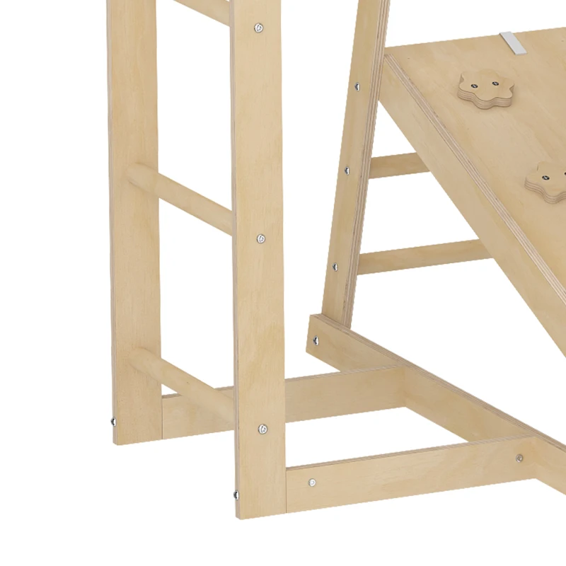 Qaba 7-in-1 Kids Montessori Jungle Gym with Reversible Slide, Basketball Hoop, Monkey Bars, Rock Wall, Climbing Net & Ladder