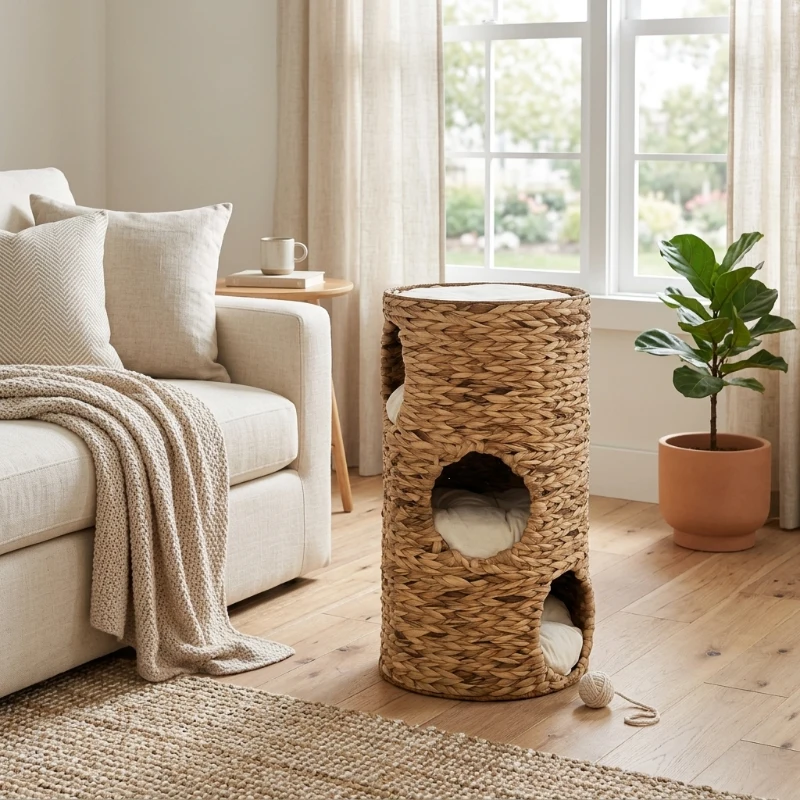 PawHut Elevated Cat Bed with Hideaways, 3 Story Kitty Tower for Indoor Cats