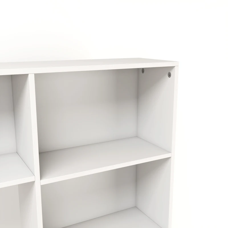 HOMCOM Modern Corner Computer Desk, L Shaped Desk with Storage Shelves for Home Office, Bedroom, White