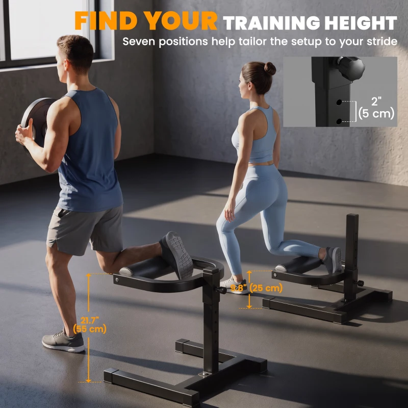 Soozier 7-Level Adjustable Squat Machine with Non-Slip Foot Pads for Lower Body Strength Training