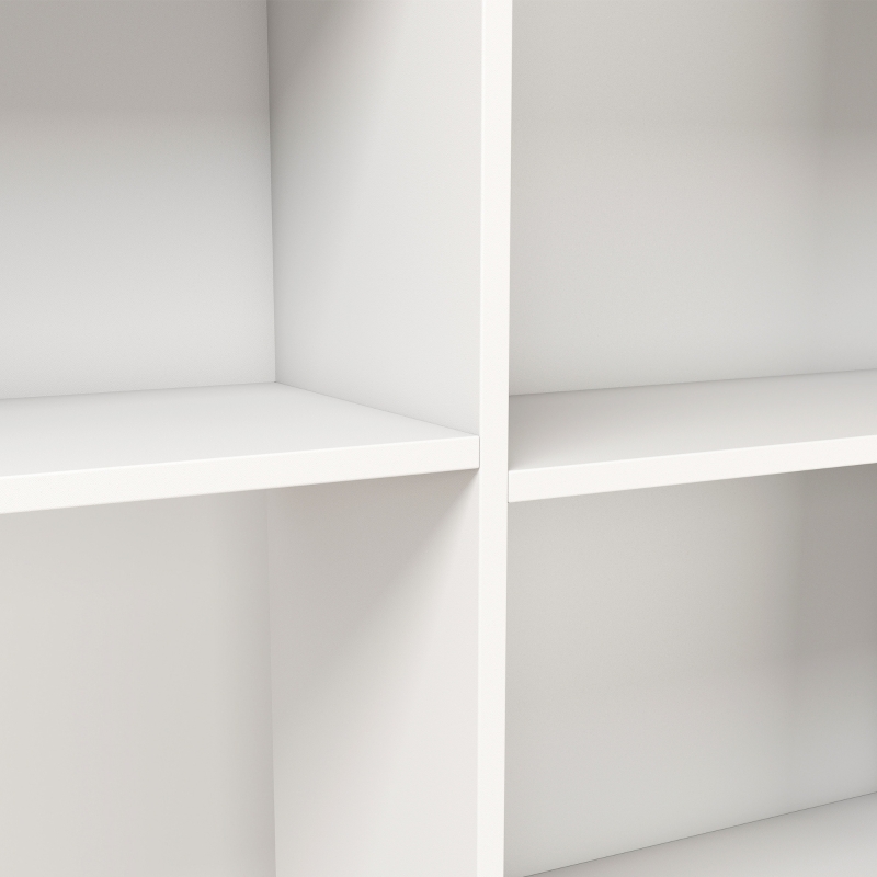 HOMCOM Modern Corner Computer Desk, L Shaped Desk with Storage Shelves for Home Office, Bedroom, White