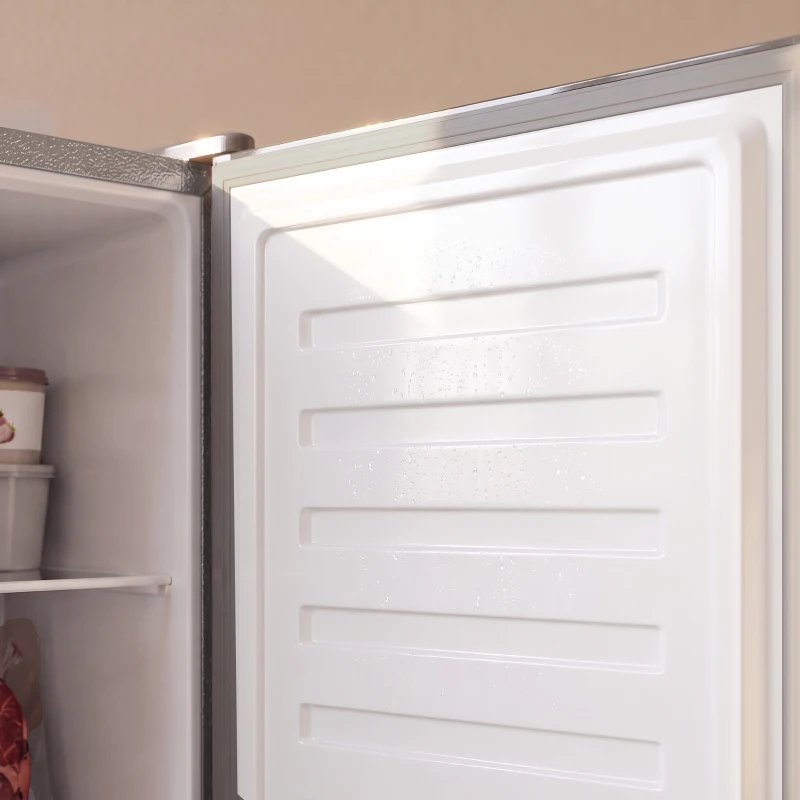 HOMCOM Compact Upright Freezer, 2.1 Cubic Feet Mini Freezer with Reversible Door, 2 Shelves, Adjustable Temperature, Grey