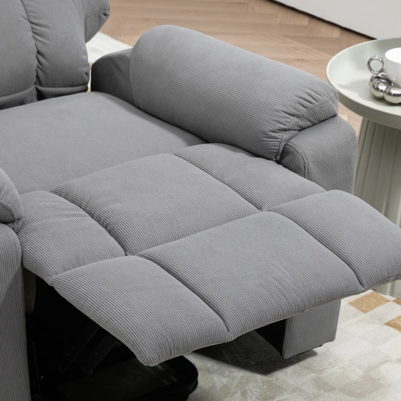 HOMCOM Lift Chair, Upholstered Electric Recliner Chair with Remote Control and Side Storage Pockets for Elderly, Grey