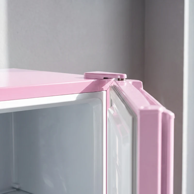 HOMCOM Compact Upright Freezer, 2.1 Cubic Feet Mini Freezer with Reversible Door, 2 Shelves, Adjustable Temperature, Pink