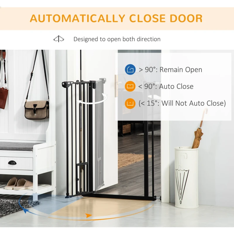 PawHut 41" Easy Open Indoor Dog Gates for Doorways, House, Stair - Black