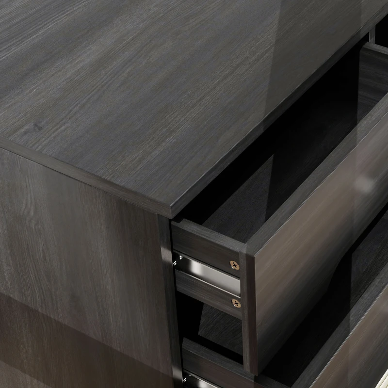 HOMCOM Filing Cabinet with File Drawer File Cabinet with Adjustable Shelf and 3 Drawers Black