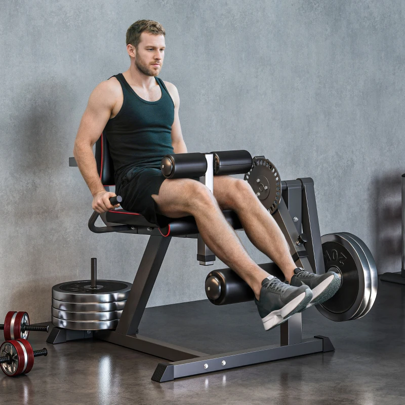 Soozier Seated Calf Raise Machine, Adjustable Leg Extension, and Curl Machine for Hip, Thigh and Lower Body Workout