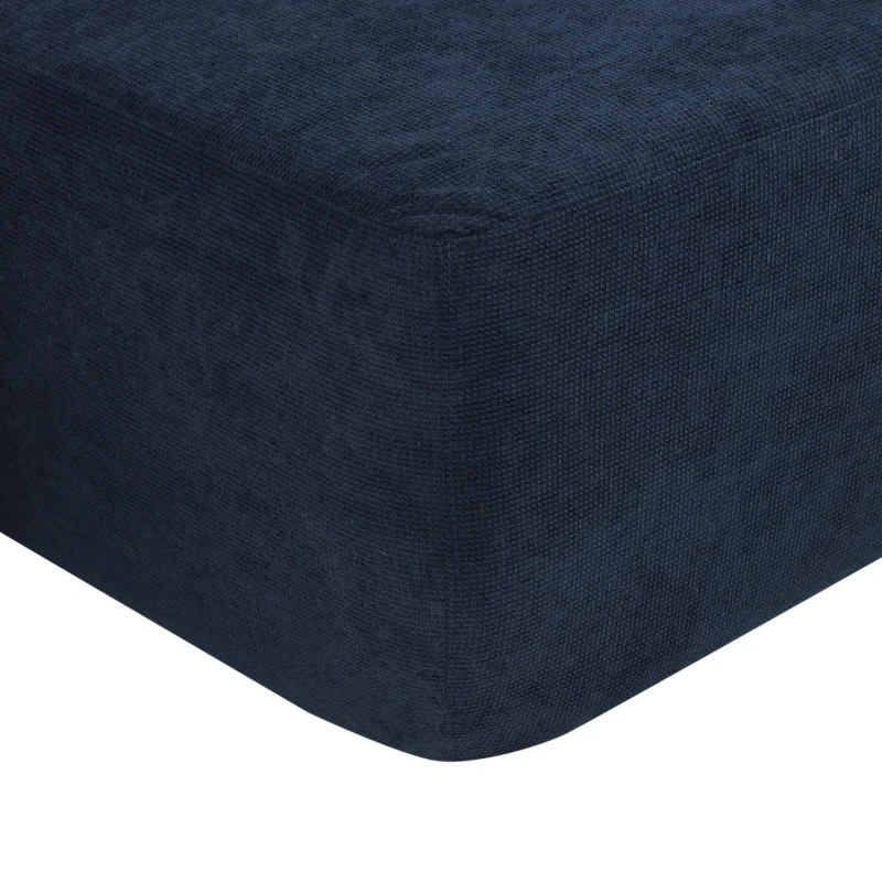 Modern Sectional with L-Shape Chaise and Deep Seat, Cozy Modular Sofa with Cotton-Linen Fabric and No Assembly, 85'' L x 53" W x 24" H, Blue