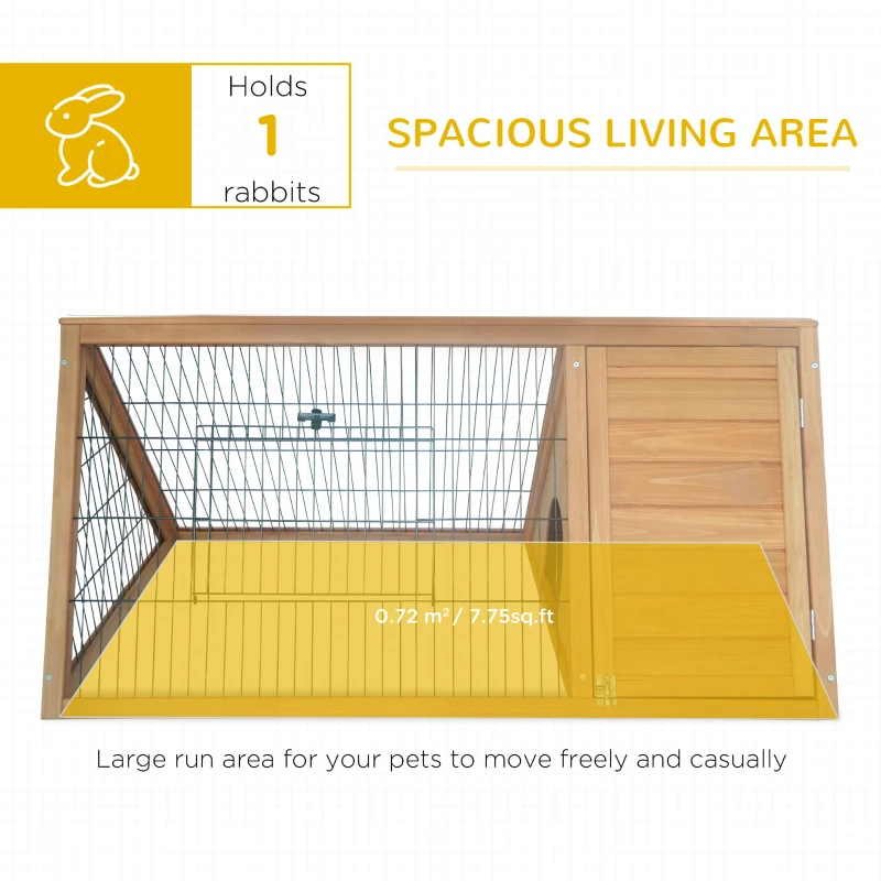 PawHut Rabbit Hutch Outdoor, Wooden Chicken Coop with Run, Outdoor Small Animal Cage for Small Medium Rabbit, Brown