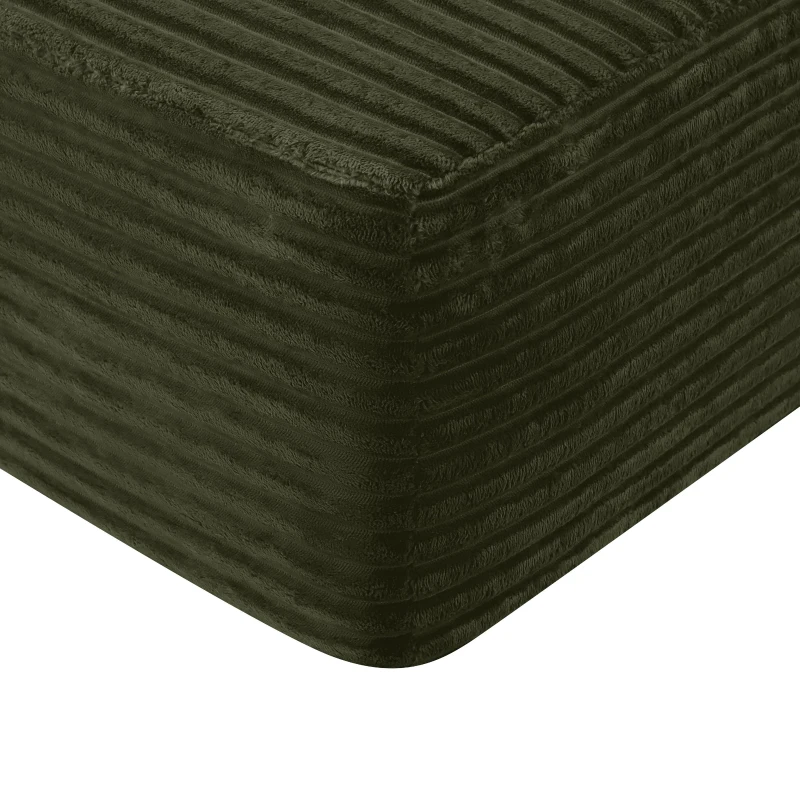 Cozy 2-Seat Chaise Lounge with Cup Holder and Plush Fabric, Modular Sofa with Flexible Matching and No Assembly, 57'' L x 39" W x 33" H, Green