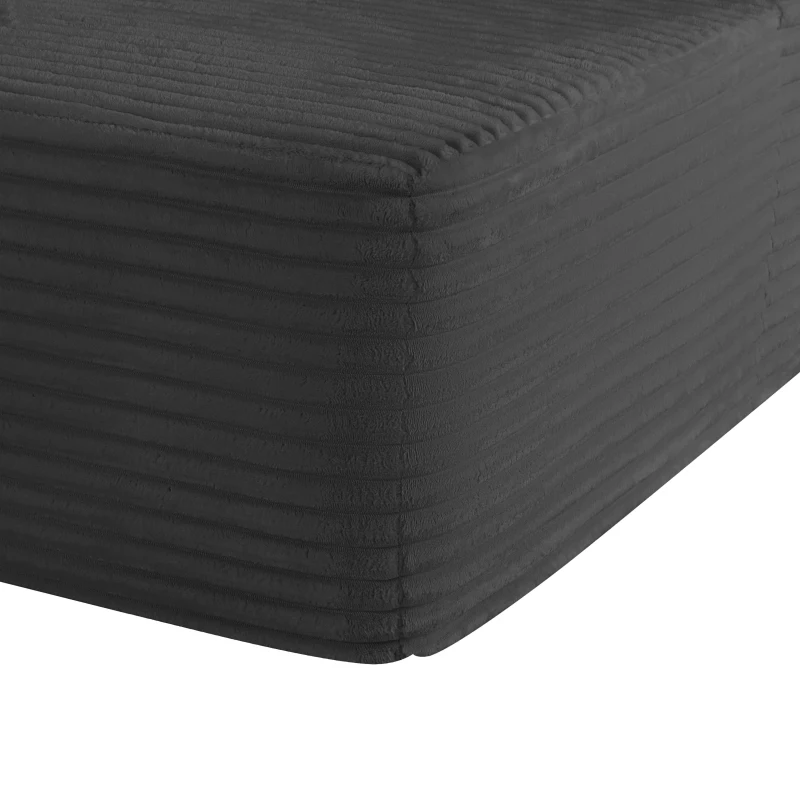Cushioned Fabric Sofa with L-Shaped Chaise and Side Pockets, Practical Couch for Living Room and Bedroom, 108'' L x 63" W x 23" H, Grey Right
