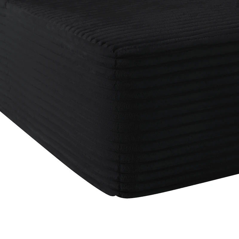 Tranquil Fabric Sofa with L-Shaped Chaise and Side Pockets, Crisp Couch for Living Room and Bedroom, 108'' L x 63" W x 23" H, Black Left