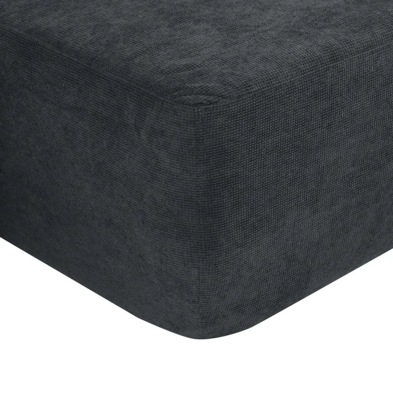 Modern Cloud Sectional with L-Shape Chaise and Deep Seat, Modular Sofa with Cotton-Linen Fabric and No Assembly, 85'' L x 53" W x 24" H, Black