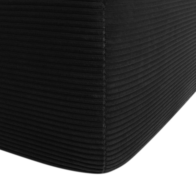 Tactile Corduroy Sofa with L-Shaped Chaise and Side Pockets, Rich Couch for Living Room and Bedroom, 104'' L x 67" W x 32.5" H, Black Right