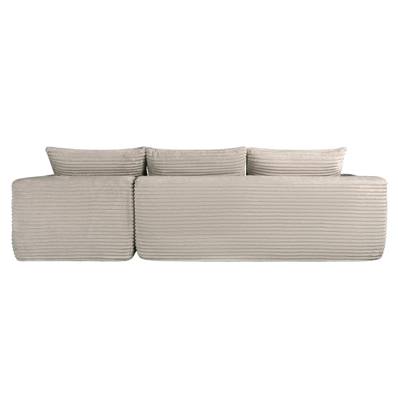 Modern Cloud Sectional with L-Shape Chaise and Side Pockets, Modular Couch with Deep Seat and No Assembly, 108'' L x 63" W x 23" H, Coffee