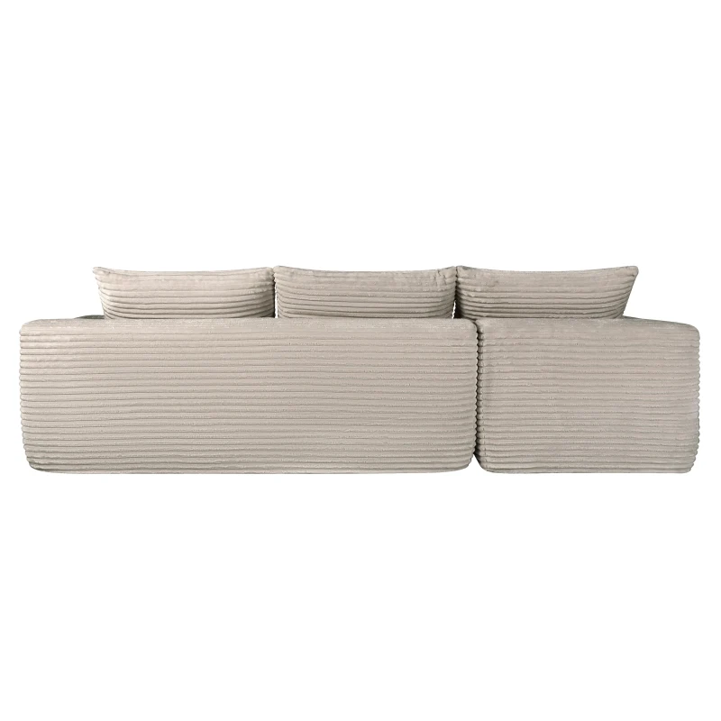 Cloud Sectional with Left L-Shape Chaise and Side Pockets, Cozy Modular Sofa with Deep Seat and No Assembly, 108'' L x 63" W x 23" H, Coffee