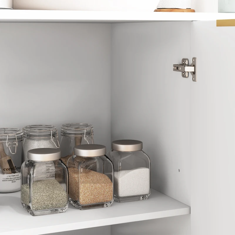 HOMCOM Modern Kitchen Storage Cabinet, Sideboard Buffet Cabinet with Adjustable Shelves for Kitchen Hallway, White