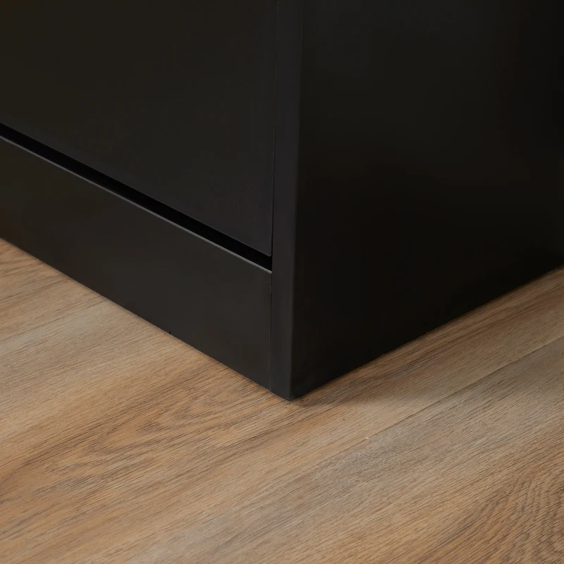 HOMCOM Shoe Cabinet with 2 Flip Drawers, Narrow Shoe Storage Cabinet with Adjustable Shelves for Entryway, Hallway, Black