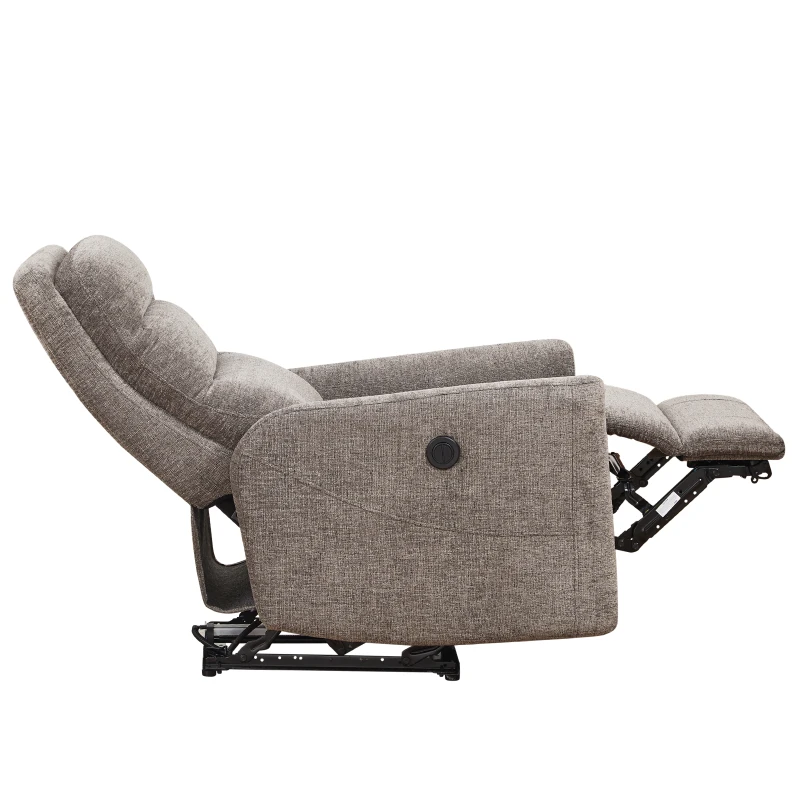 Wide Power Fabric Recliner with Adjustable Headrest and 30D Foam, Ergonomic Upholstered Chair for Living Room, 32'' L x 36"W x 43" H, Gray
