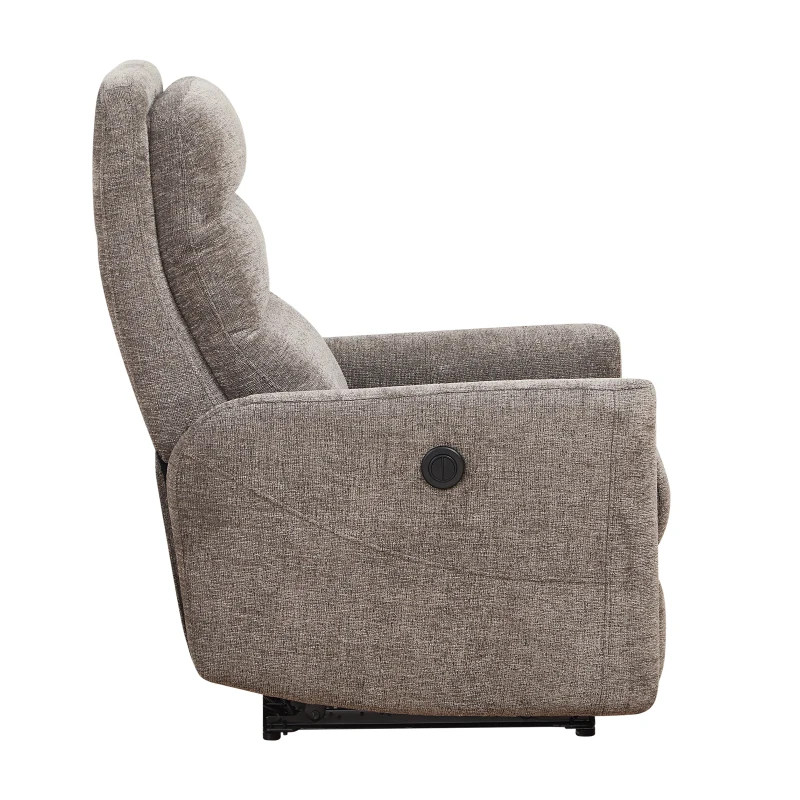 Wide Power Fabric Recliner with Adjustable Headrest and 30D Foam, Ergonomic Upholstered Chair for Living Room, 32'' L x 36"W x 43" H, Gray