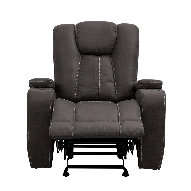 Cozy Manual Rocker Recliner with Dual Cup Holders and 160-Degree Recline, Plush Lounge Chair with Hidden Arm Storage, 38'' L x 38" W x 40" H
