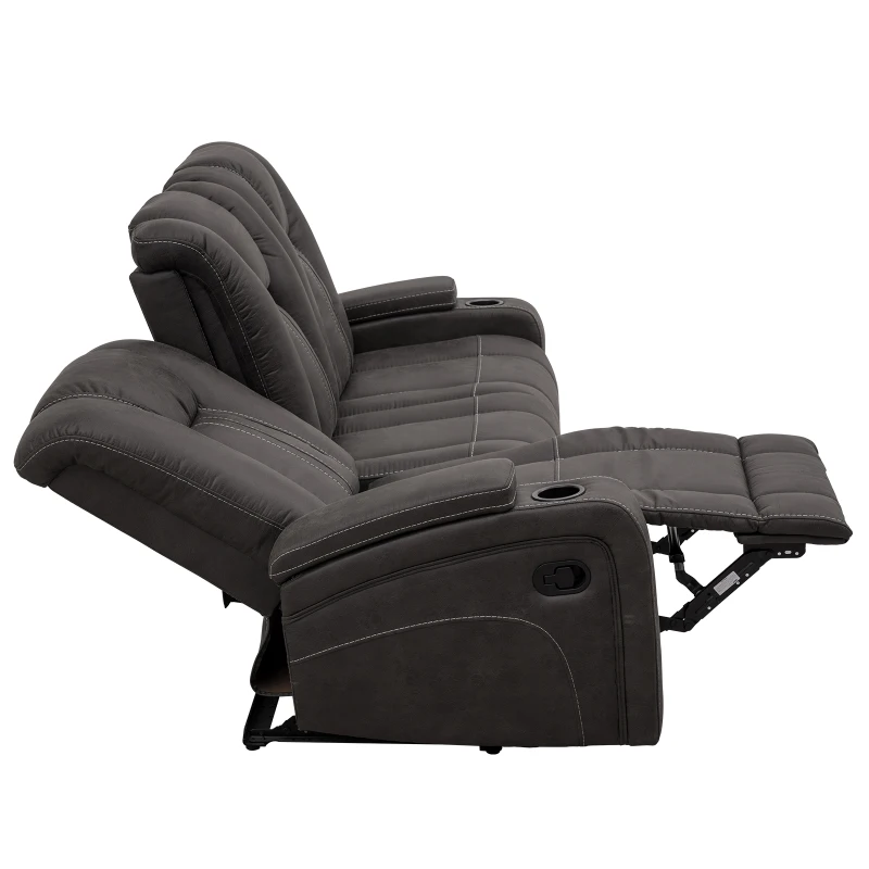 Comfortable 3-Seat Reclining Sofa with Console and Cup Holders, Modern Recliner Couch with Power Outlets and USB Ports, 84'' L x 38" W x 40" H