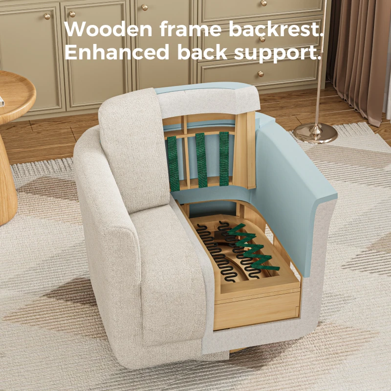 Modern Chenille Swivel Barrel Chair with 360° Rotation, Chic Accent Chair with Removable Cushion, No Assembly, 33'' L x 34" W x 34" H, Beige