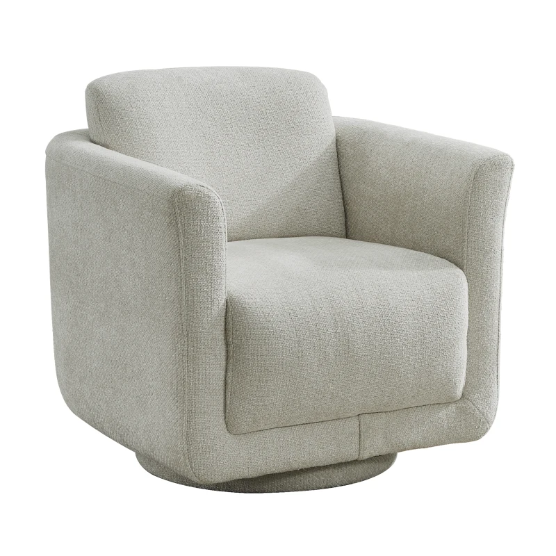 Modern Chenille Swivel Barrel Chair with 360° Rotation, Chic Accent Chair with Removable Cushion, No Assembly, 33'' L x 34" W x 34" H, Gray