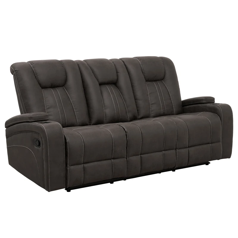 Comfortable 3-Seat Reclining Sofa with Console and Cup Holders, Modern Recliner Couch with Power Outlets and USB Ports, 84'' L x 38" W x 40" H