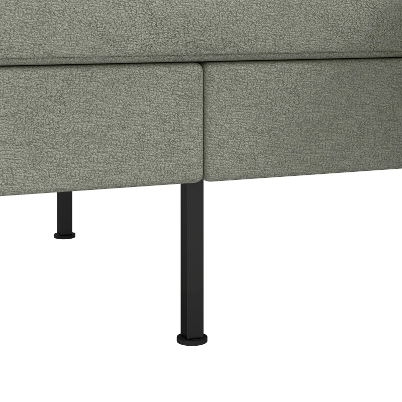 HOMCOM 78" Sectional Sofa, Small L Shaped 3-Seater Couch with Ottoman, Thick Cushions, Pocket Springs, Grey