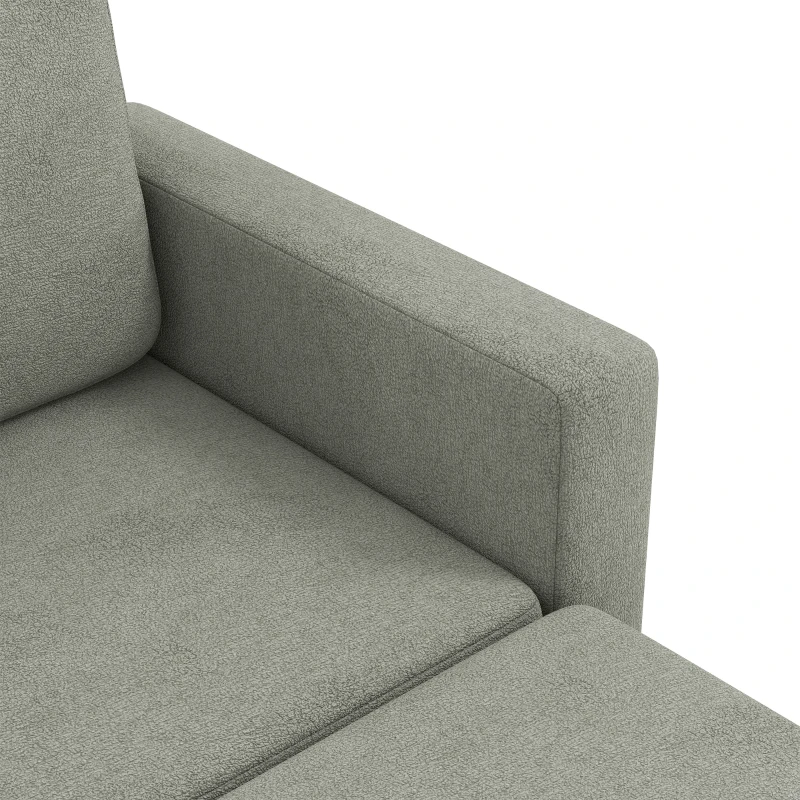 HOMCOM 78" Sectional Sofa, Small L Shaped 3-Seater Couch with Ottoman, Thick Cushions, Pocket Springs, Grey