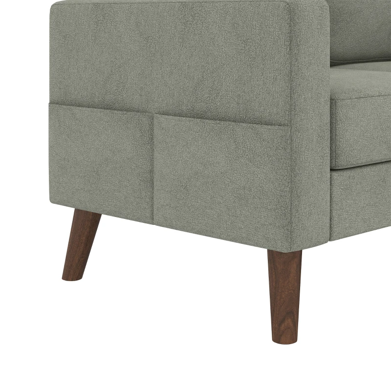 HOMCOM 78" Sectional Sofa, Small L Shaped 3-Seater Couch with Ottoman, Thick Cushions, Pocket Springs, Grey
