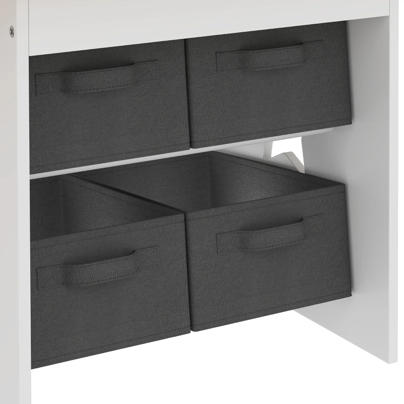 Qaba 3 Piece Kids Table and Chair Set with 6 Removable Drawers, for Classroom, Living Room, Bedroom, Nursery, Natural