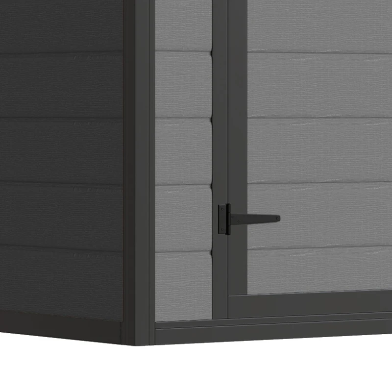 Outsunny 6x4.5FT Plastic Shed, Lockable Garden Tool Storage House with Double Doors and Vent, Grey