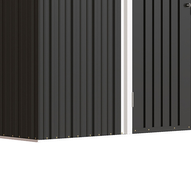 Outsunny 10' x 10' Metal Shed, Heavy Duty Outdoor Storage Shed with 4 Vents and Lockable Double Doors, Dark Grey