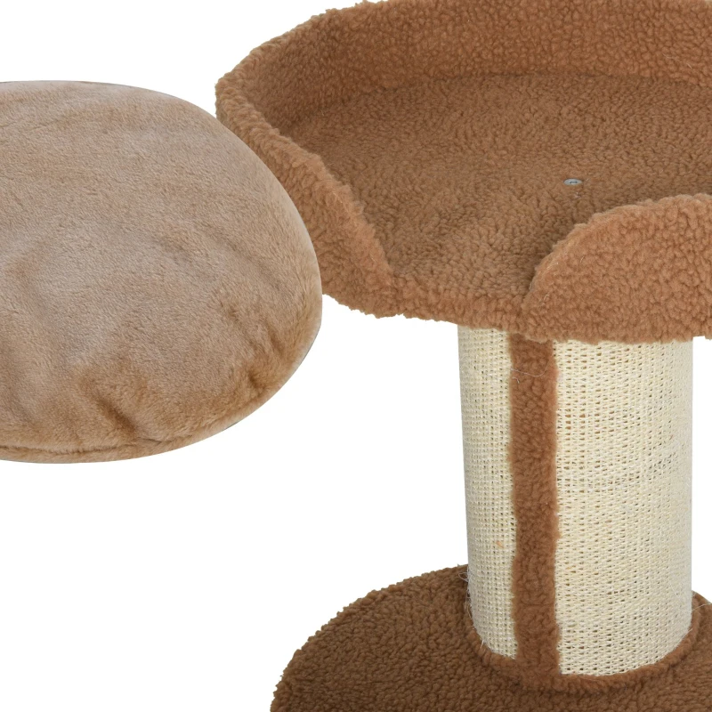 PawHut Cat Tree Kitty Tower with Sisal Mat Scratching Post, Cat Bed, Cushion, Perch, 18" x 18" x 36", Brown