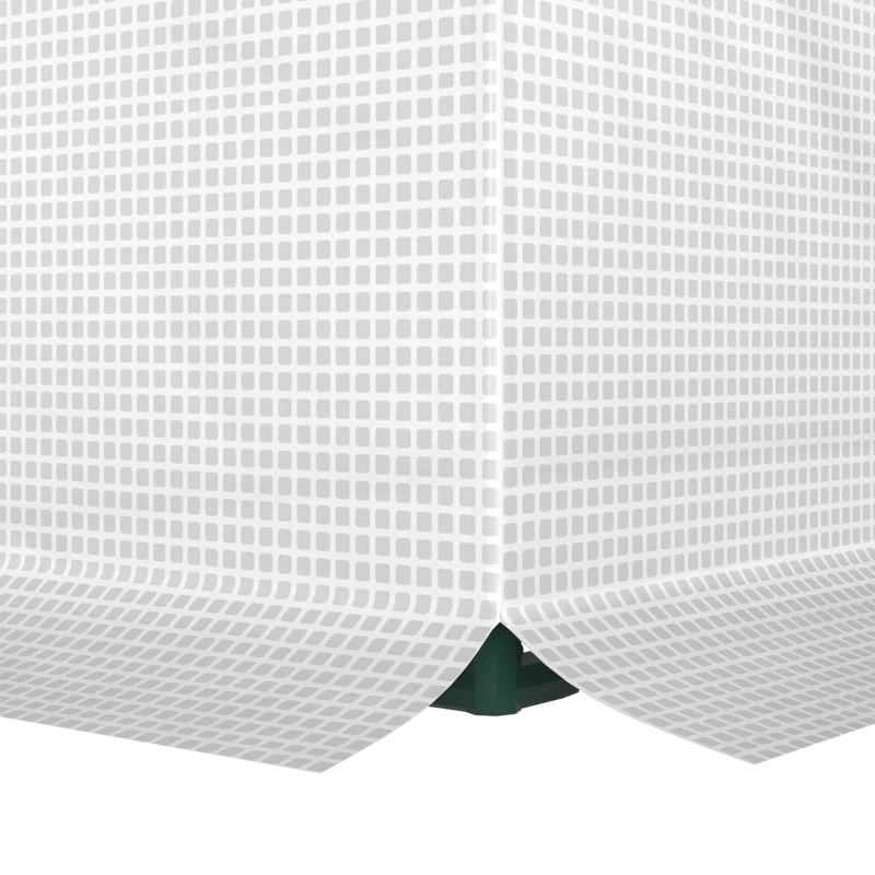 Outsunny Mini Greenhouse, Portable Garden Green House with Roll-up Door and Mesh Windows, 6' x 2' x 6.6', White