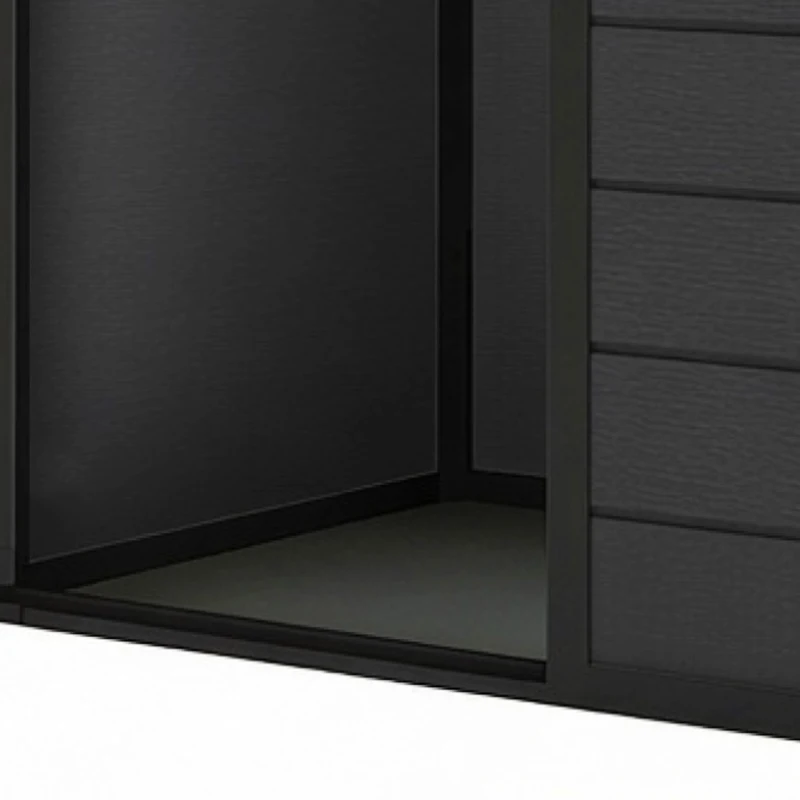 Outsunny 5 x 3FT Garden Shed with Floor, Outdoor Storage Shed with Lockable Door, Window and Vent for Backyard, Patio, Dark Grey