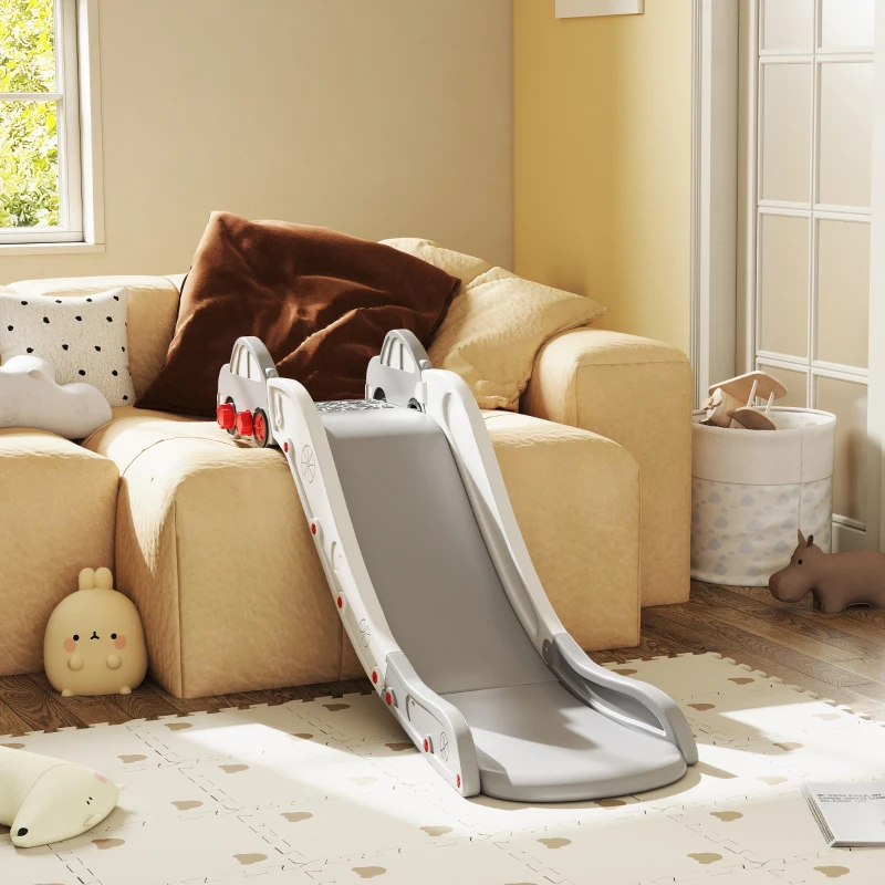 Qaba Extra Length Toddler Slide for Bed, Sofa, Easy to Assemble, Gray