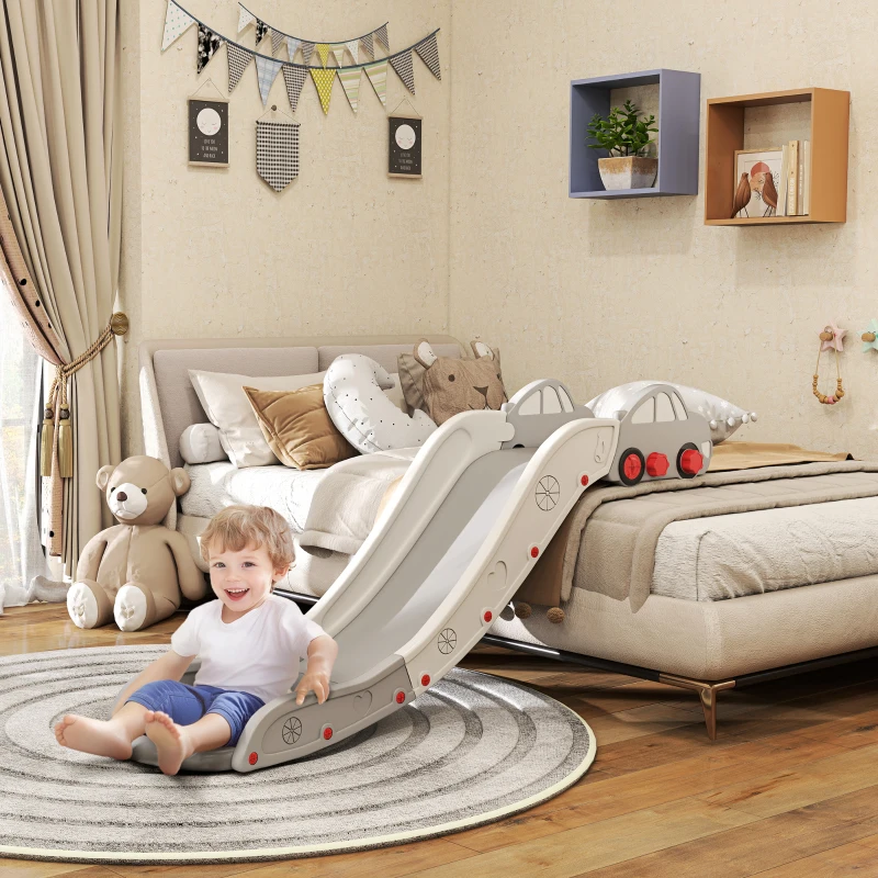 Qaba Extra Length Toddler Slide for Bed, Sofa, Easy to Assemble, Gray
