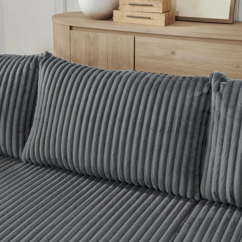 Ultra-Comfy Corduroy Modular Sectional Sofa with High-Density Foam, Smart Compact Couch for Small Space Apartment, 42'' L x 18"W x 17.5" H, Gray