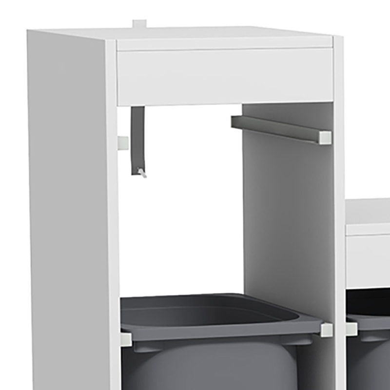 Qaba 3 Layers Toy Storage Organizer Kids Bookshelf Children Toy Storage w/ 6 Plastic Bins, Grey