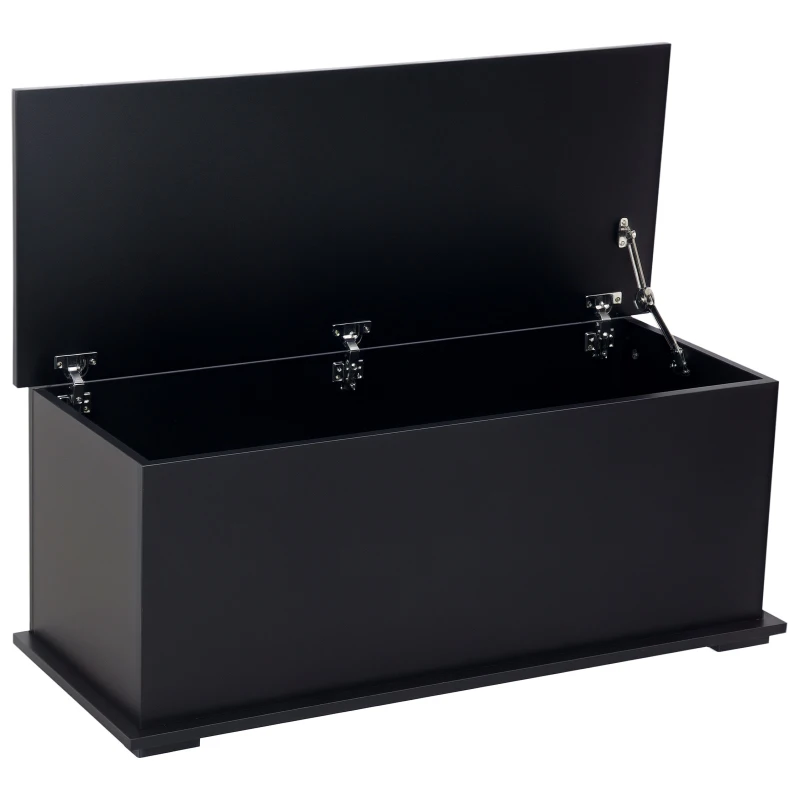 HOMCOM Lift Top Storage Bench, 39.4" Modern Storage Chest with 264 lbs. Weight Capacity, Black
