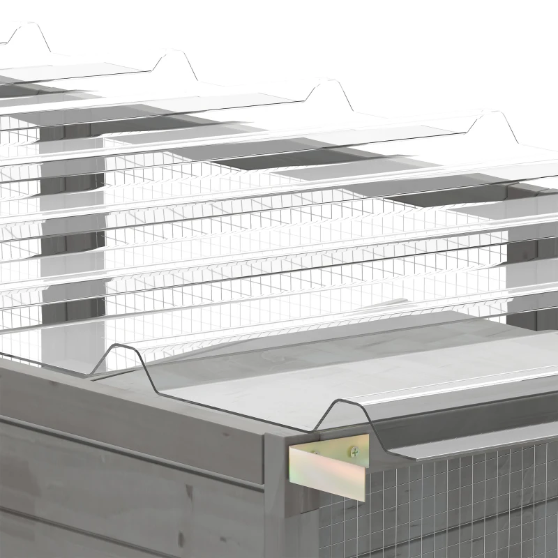 PawHut Large Outdoor Catio with Condos, Platforms, Doors, Ladders, Weather-Resistant Roof, Grey
